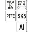 Clește tăiat PVC 63 mm teflonat Yato YT-22273 4
