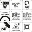 Circular banc laser,1800W, 255x30x2.8 mm Yato YT-82173 7