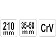 Cheie cu carlig, pin rotund, 35-50mm Yato YT-01676 2
