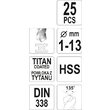 Set 25 burghie titan pentru metal 1 - 13 mm Yato YT-44676 2