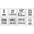 Bit hexagonal 3 mm cu adaptor 37 mm 1/4