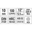 Bit hex 10 mm cu adaptor 1/2