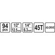 Trusa tubulare 1/2-1/4'', 94 buc Sthor 58687 4