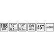 Trusa tubulare 1/2 - 1/4'', 108 buc Sthor 58685 4