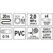 Furtun compresor, 20 m, 20 bar, 1/4 inch mama-1/4 inch tata Yato YT-24244 2
