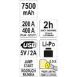 Acumulator extern li-po, 7500 mah, booster Yato YT-83080 7