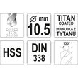 Burghiu metal HSS-TiN 10,5 mm, Yato YT-44663 2