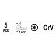 Set chei torx cu articulatie 5 buc Yato YT-05320 2