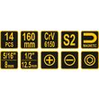 Surubelnita de impact cr-v, 14 pcs Vorel 65124 4