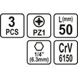 Set 3 biti 1/4 Sthor 65475 2