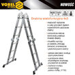 Scara multifunctionala 3.4 m, 4 x 3 trepte Vorel 17704 8