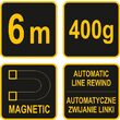 Fir cu plumb magnetic, 6 m Vorel 17310 2