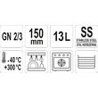 Container inox gn 2 / 3, 13 L Yato YG-00304 2