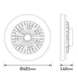 Plafoniera cu ventilator 2x24W+15W motor, telecom IR Whitney negru Avide AFCLCCT-48W-15W-WHB 3