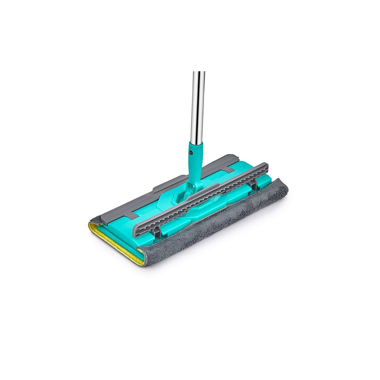 Mop plat clip-on cu laveta microfibra, coada metalica telescopica