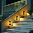 Lampa solara de perete/gard 36x LED WW efect flacara 18cm Entac 5