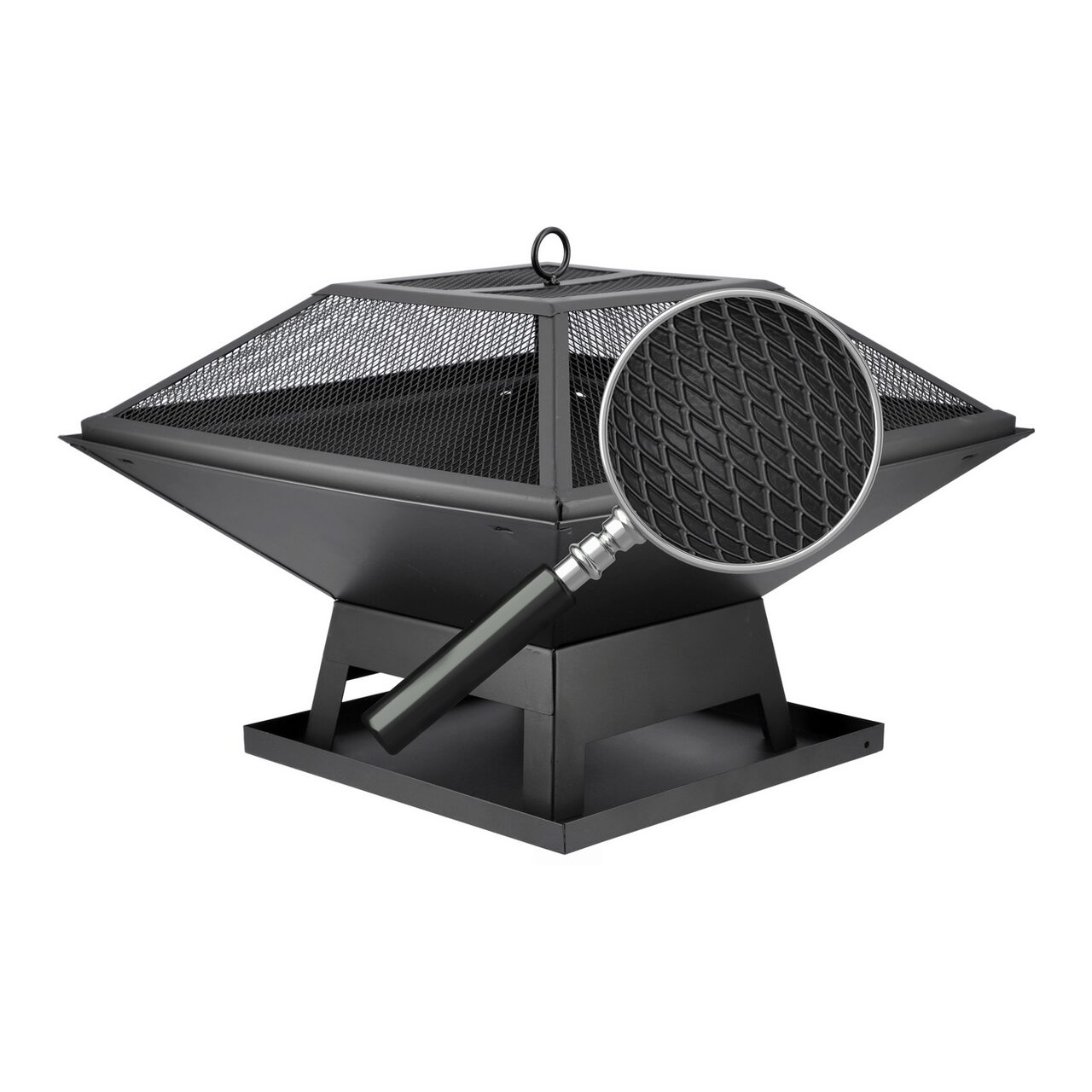 Vatra foc otel cu capac, 45 x 45 cm Lund 99715 - BRICOLAJ.RO