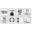 Autofiletantă 18V cu percutie, fără acumulator, 42 Nm Yato YT-82795 1
