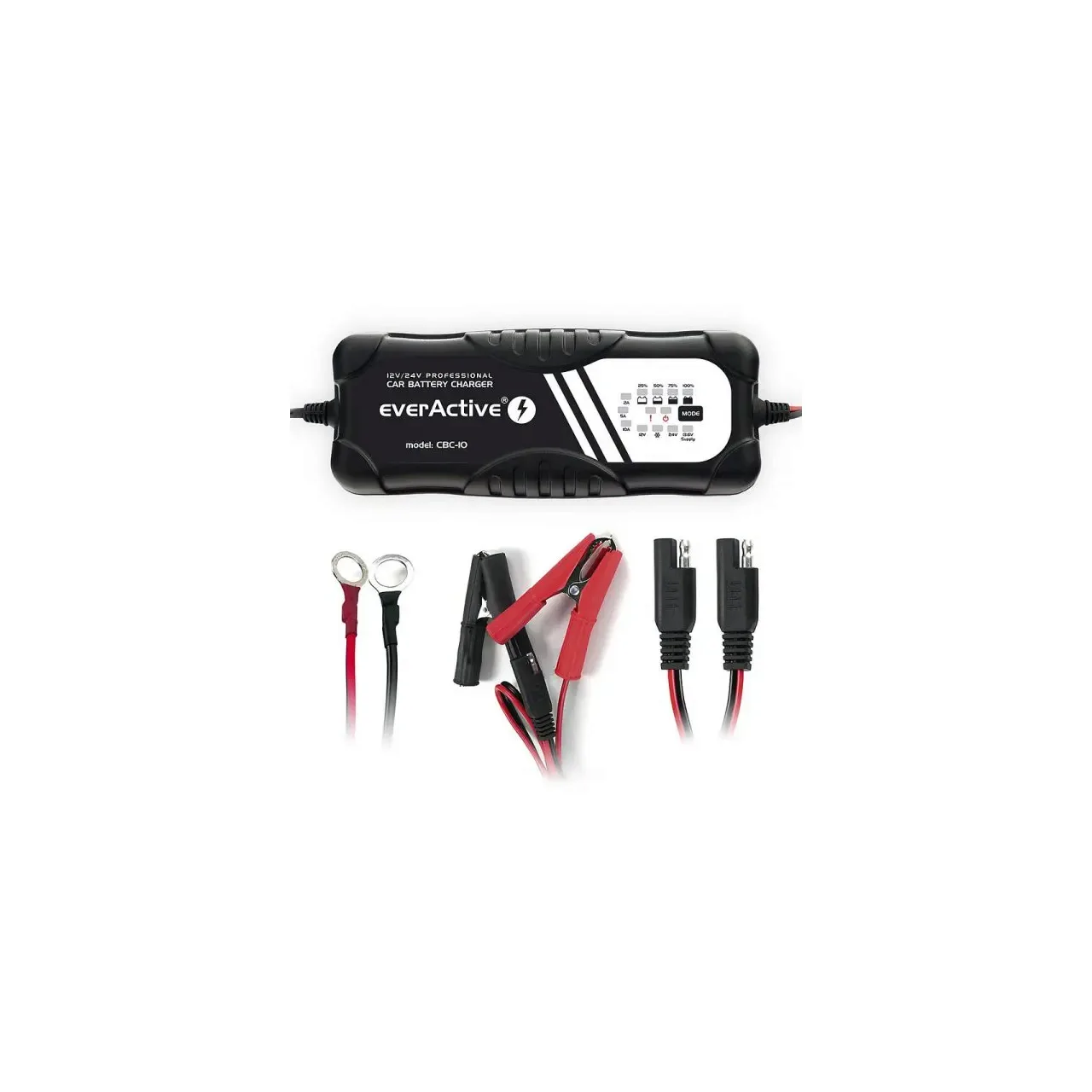 EverActive incarcator profesional cod CBC10 cu 13 LED pentru acumulatori Plumb 12V / 24V incarca cu 2A / 5A / 10A acumulatorii de 12V si cu 2A / 5A acumulatorii de 24V 1