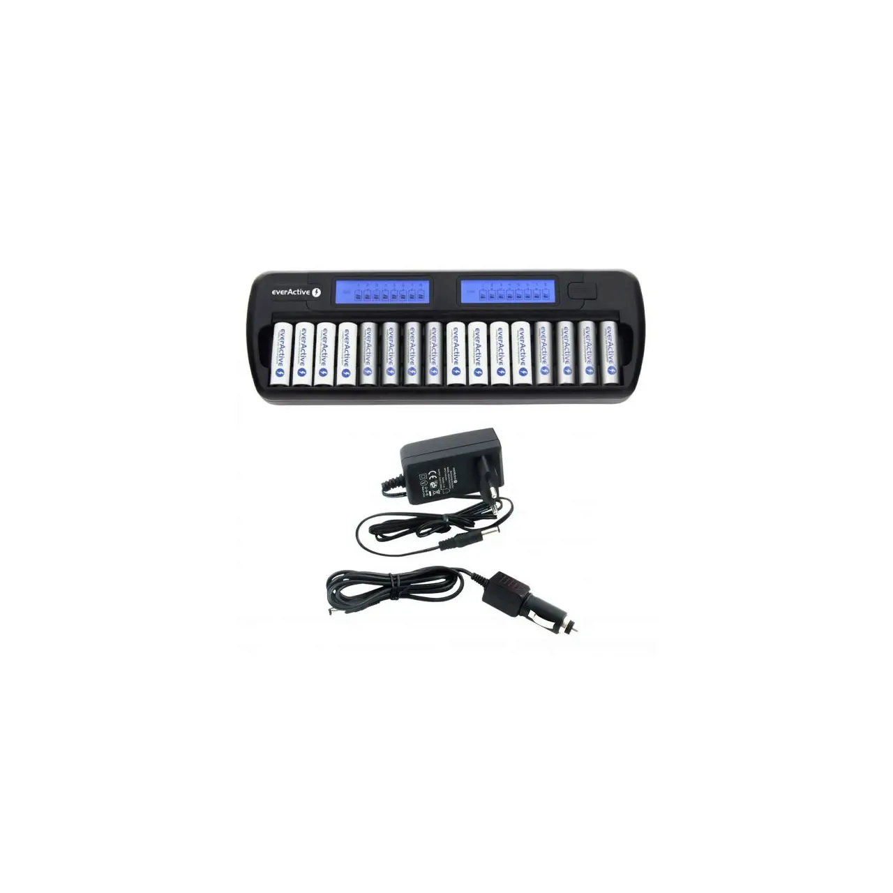 EverActive incarcator inteligent cu Digital Display pe fiecare canal pentru 1-16 x AA/AAA Ni-MH incarca cu 500mAh cod NC1600 2