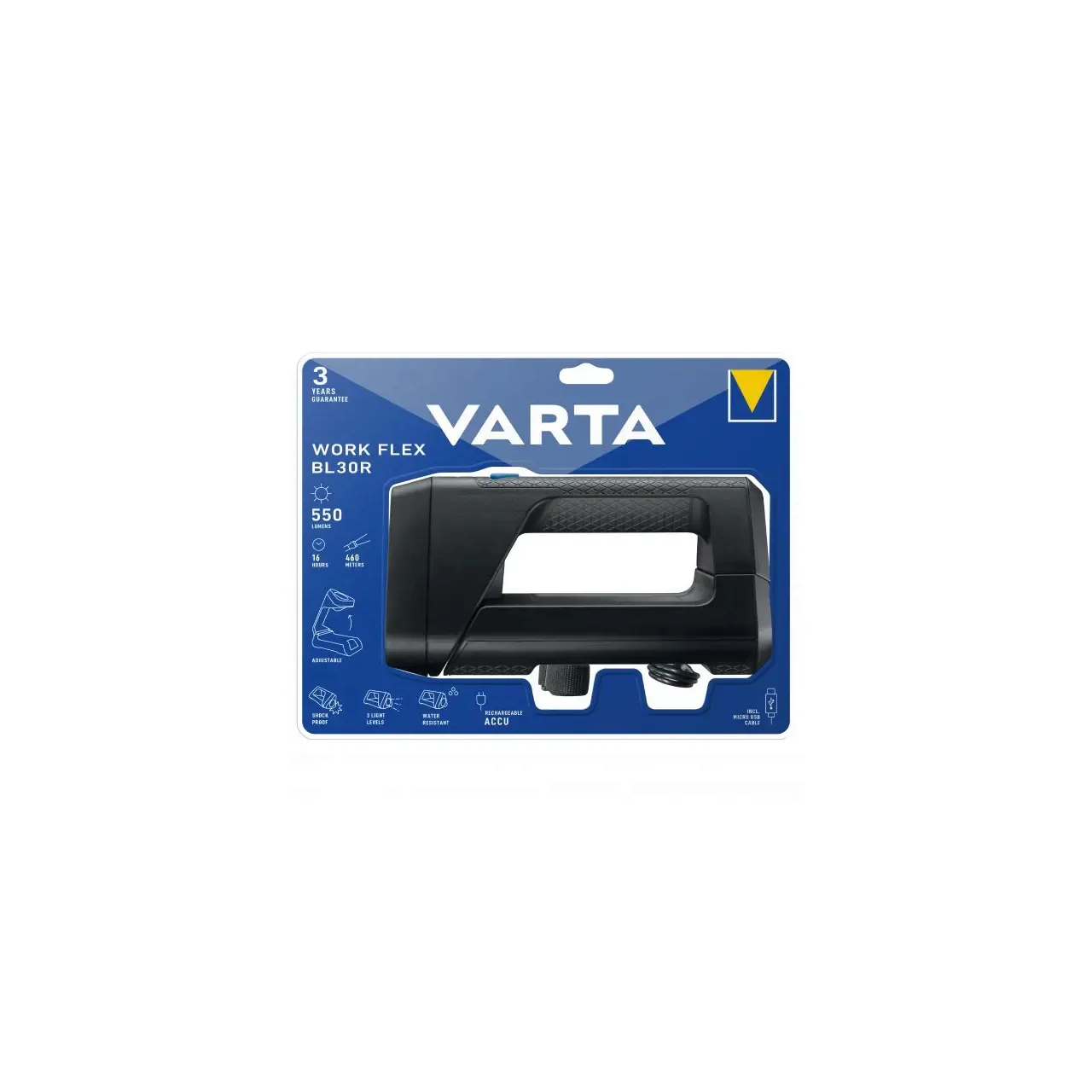 Varta lanterna Work Flex BL30R cu acumulator Led CREE 5W/ 550lm/ 16h/ 430m/ IPX4 V18684 (1/2) 1