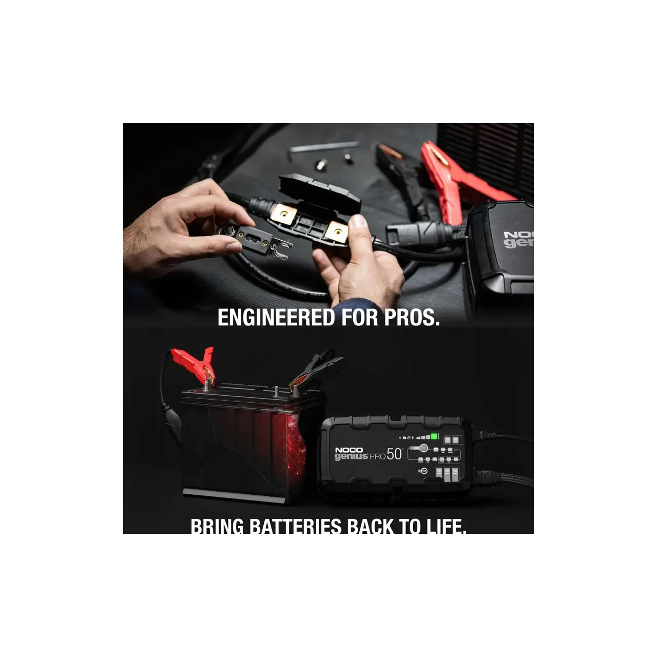 NocoGenius redresor Smart 6+12+24V 50A/50A/24A pentru acumulatori maxim 2000A/2000A/1000A Genius Pro50 (1/2) 4