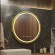 Oglinda LED rotunda 60cm Celeste Royale Gold MotionGlow Marcello sistem dezaburire ceas & termometru dimabila 3
