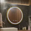Oglinda LED rotunda 60cm Celeste Royale Gold MotionGlow Marcello sistem dezaburire ceas & termometru dimabila 4