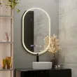 Oglinda LED ovala 50x80cm Eminence MotionGlow Marcello cu sitem dezaburire ceas si termometru dimabila AT1CT-IM1P-OG1D-W14/50X80 5