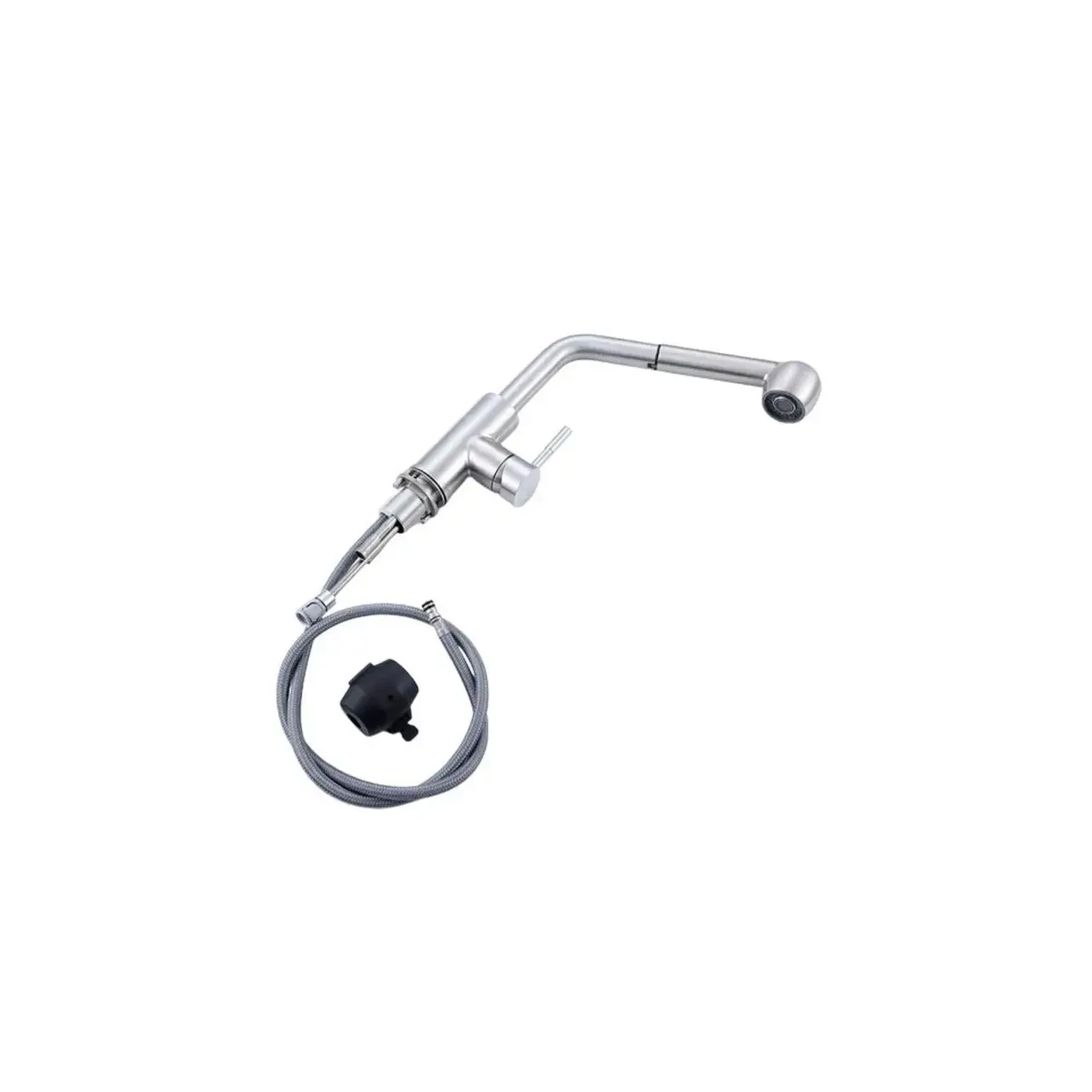 Baterie bucatarie cu dus extractibil monocomanda inox satinat cartus ceramic CF019 2