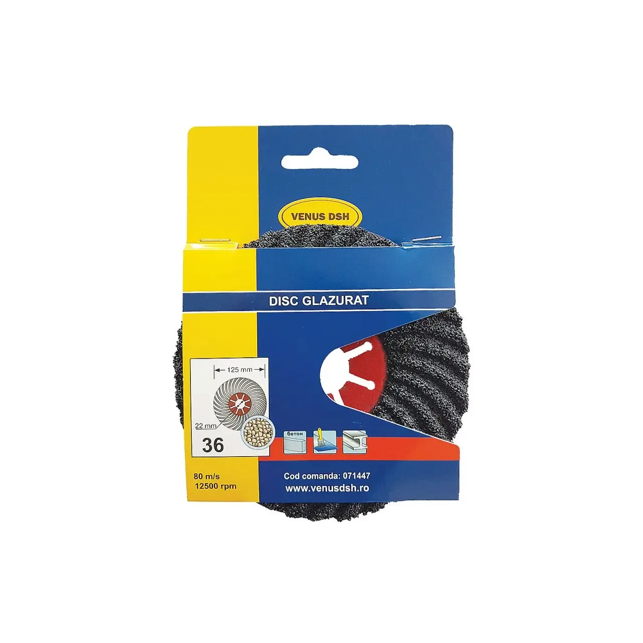 Disc glazurat 125x22.22 mm, gr 24, DSH 071539 2