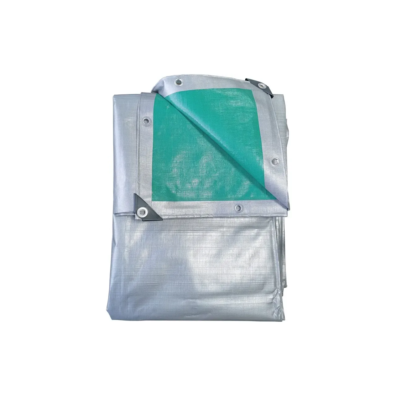 Prelata impermeabila cu inele 220 g/mp, 6x8 m, argintiu-verde, DSH 104237 1