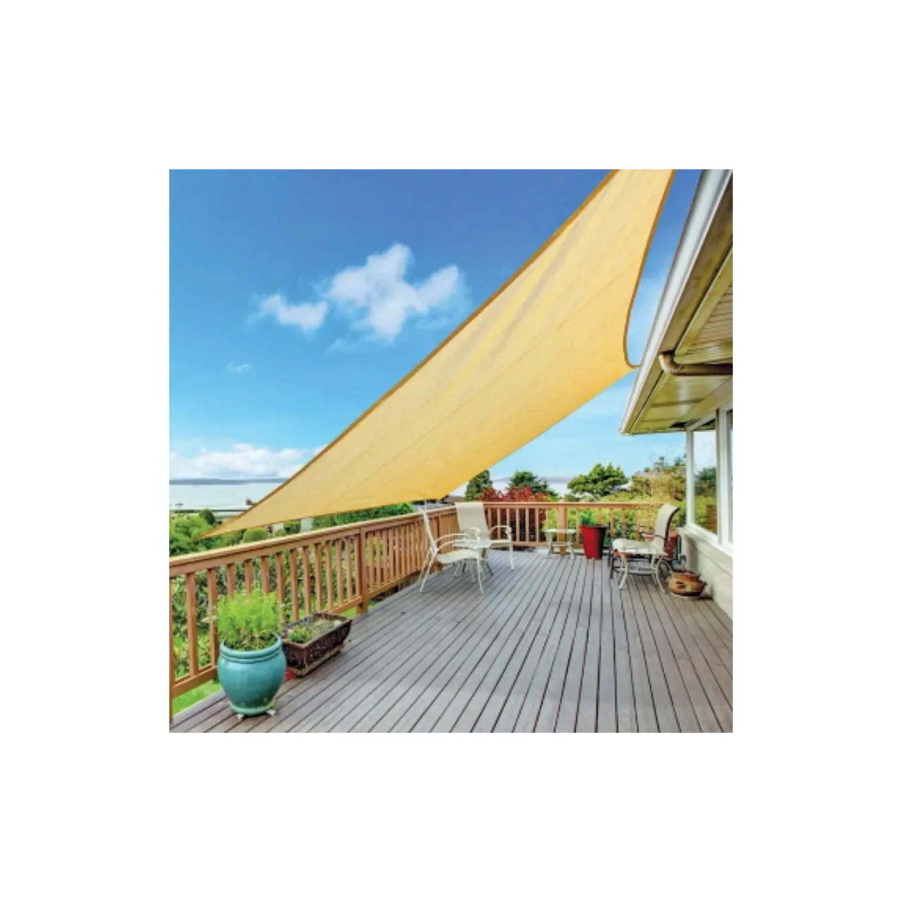 Plasa umbrire 180 g/mp, 3 x 3 m, crem, 4 inele, DSH 241307 3