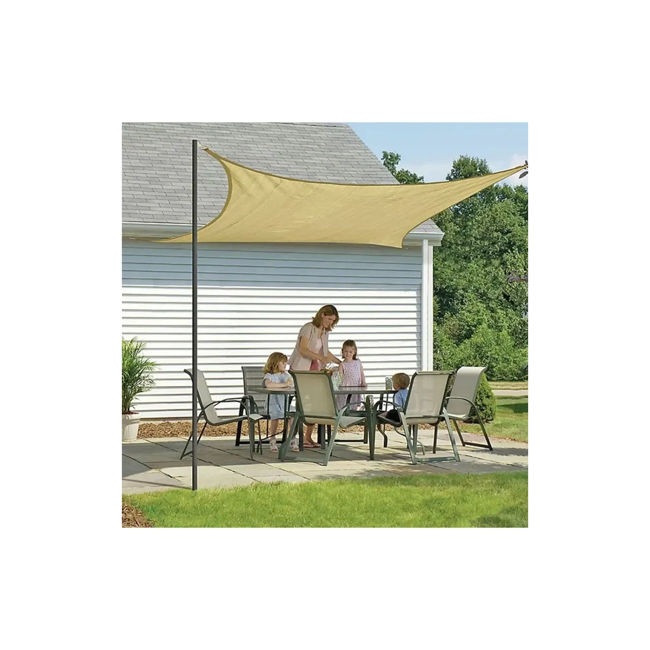 Plasa umbrire 180 g/mp, 3 x 3 m, crem, 4 inele, DSH 241307 4