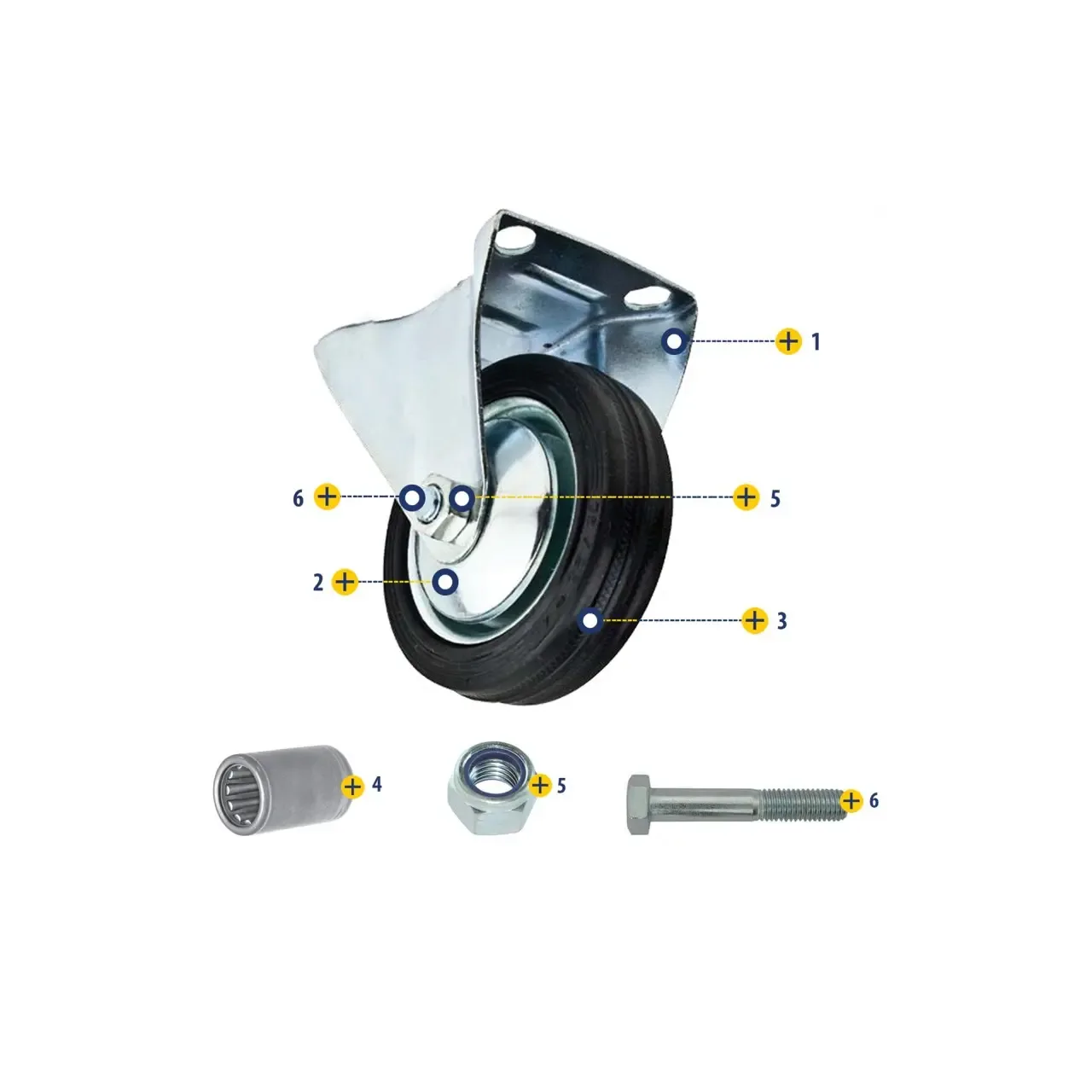 Roata furca fixa - 100 x 30 mm, DSH 410109 1