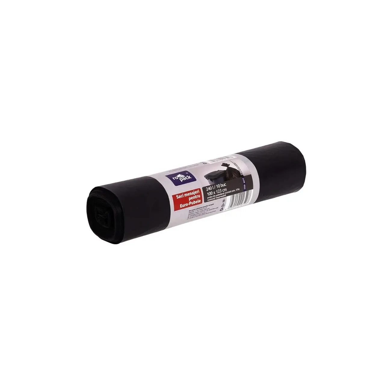 Sac menajer ldpe negru 240 l, 10 buc (ropack), DSH 488306 1