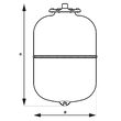 Vas expansiune suspendat vertical , 35 l, 8 bari pentru instalatii de incalzire, Ferro CO35W 1