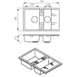Chiuveta granit, 2 cuve si storcator 48x79 MEZZO II, gri, Ferro DRGM3/48/79GA 1