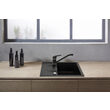 Chiuveta granit, 1 cuva si storcator 48x58 MEZZO II, grafit shine, Ferro DRGM48/58HA 2