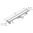 Rigola dus inox Ora L= 800 mm cu model grila drept cu sifon DN40/50, negru, Ferro OL1-80-BL 1