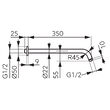 Brat fix 350 mm pentru cap dus din perete , crom, Ferro RN350 1