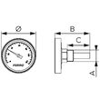 Termometru D.63 mm 1/2