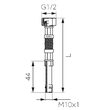 Racord flexibil pt. baterii 1/2xM10x1, cu capat lung L=90cm, Ferro WBS29 1