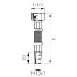 Racord flexibil pt. baterii 1/2xM10x1, cu capat scurt L=70cm, Ferro WBS83 1