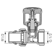 Robinet radiator tur drept 1/2