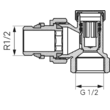 Robinet radiator retur coltar 1/2