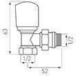Robinet radiator termostatic tur coltar 1/2