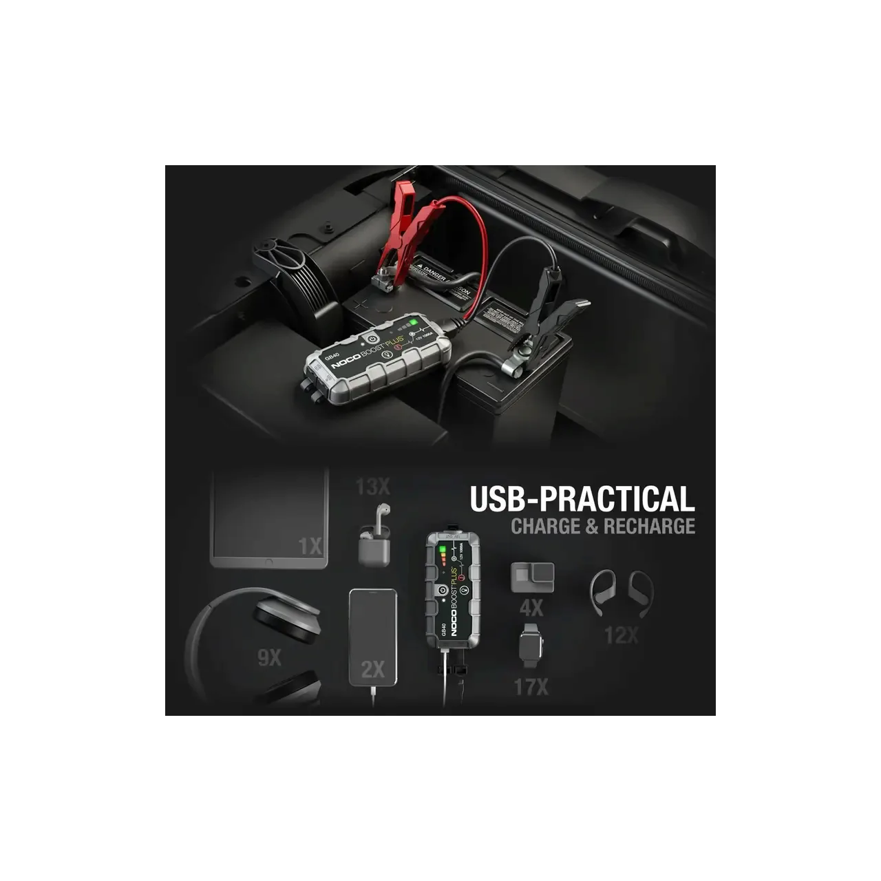 NocoGenius booster + robot de pornire 1000A 12V litiu GB40 (1/6) 5