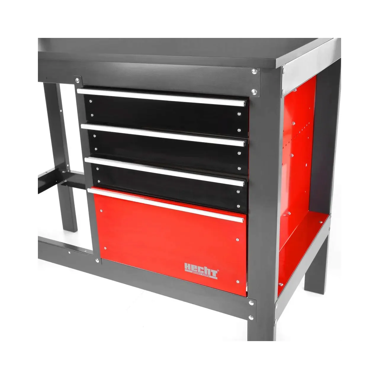 Banc de scule cu 4 sertare HECHT 2091, din metal, 120 x 58 x 174 cm, capacitate maxima de incarcare 450 kg 3
