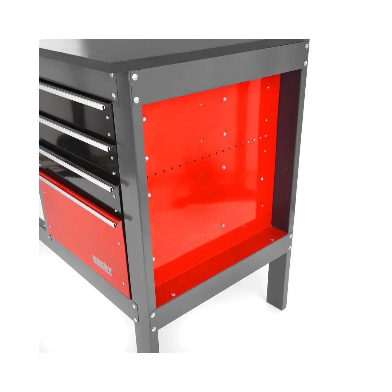 Banc de scule cu 4 sertare HECHT 2091, din metal, 120 x 58 x 174 cm, capacitate maxima de incarcare 450 kg 6